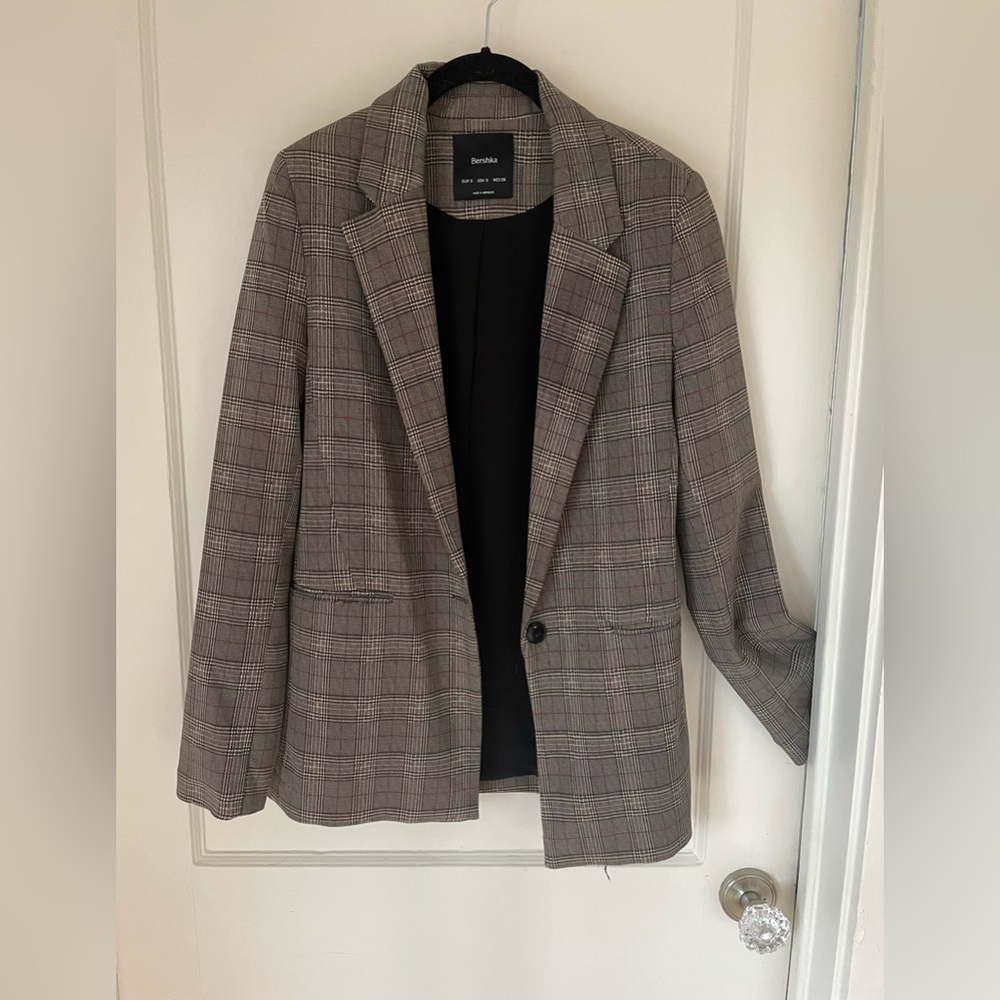 Plaid detailed blazer
